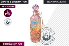 Magical Potion Bottles PNG, Fantasy Witchcraft Clipart witch Product Image 1