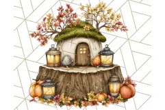 Fall Fairy House Clipart PNG, Autumn Homes and Decor Product Image 5