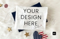 4th Of July White T-Shirt Mockup Flatlay Product Image 1