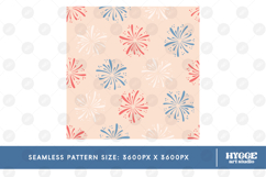 American 4th of July Patriotic Fireworks Seamless Pattern Product Image 2