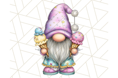 Ice Cream Gnome Clipart PNG Summer Dessert Art, Summer Gnome Product Image 5
