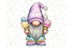 Ice Cream Gnome Clipart PNG Summer Dessert Art, Summer Gnome Product Image 5