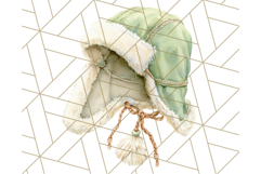 Watercolor Winter Hats and Scarves Clipart PNG Product Image 5