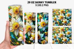 Flower Skinny Tumbler 20oz Wrap Design, Flowers Tumble PNG Product Image 1