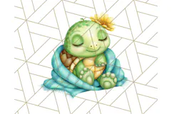 Cute Baby Turtle Clipart, Cute Animals Png Product Image 5