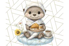 Warm & Fuzzy Mornings PNG Clipart, Cozy Animal Art Download Product Image 5