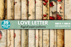 Love Letter Background Digital Paper Bundle PNG Product Image 1