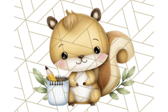 Cute Back to School Animals PNG Clipart with Books &amp; Bags Product Image 5