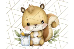 Cute Back to School Animals PNG Clipart with Books & Bags Product Image 5