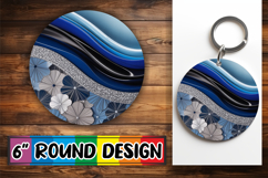 Whimsical Keychain Round Style, Pattern Product Image 1
