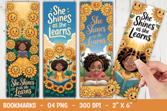 Sunflower Girl Bookmark Sublimation Product Image 1