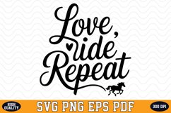 Love Ride Repeat SVG Design | SVG Cut files Product Image 1