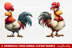 Whimsical Farm Animal Clipart | Cute Farm Animals PNG Set Product Image 1