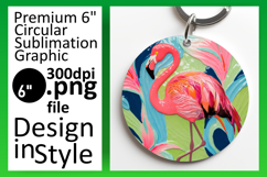 Chic Circle PNG Car Coaster Design , Flamingo Product Image 1