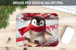 Christmas Penguin Mouse Pad Sublimation - Animal PNG Design Product Image 1