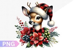 Christmas Deer Sublimation - Clipart PNG Design Product Image 1