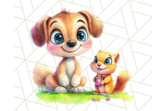 Cute Animal Friends Clipart PNG, Bright Spring Animal Duos Product Image 5