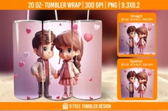 Valentines day Tumbler Wrap Designs, Sublimation Wrap Product Image 1