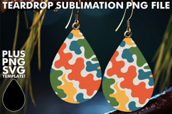 Playful Teardrop Earrings Magic PNG, Funky Pattern Product Image 1