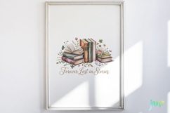Cottagecore Books and Flowers Clipart Product Image 5