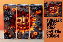 ELEGANT 20oz Sublimation Tumbler Wrap , 3D Pumpkin Product Image 1