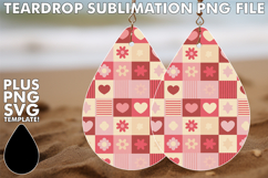Dazzling Teardrop Earrings Gift PNG, Valentine's Pattern Product Image 1