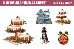 Victorian Christmas Sublimation Clipart PNG Product Image 1