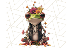 Floral Punk Frogs PNG - Neon Reble Grunge Amphibians Clipart Product Image 5