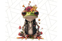 Floral Punk Frogs PNG - Neon Reble Grunge Amphibians Clipart Product Image 5