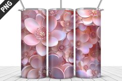 3D Flowers Tumbler Wrap | Sublimation Design | Tumble PNG Product Image 2