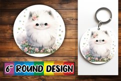 Lovely Round Cat Sublimation Keychain Product Image 1