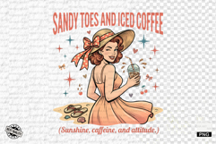 Coquette Summer Girl &amp; Coffee PNG Product Image 1