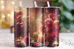 Flowers &amp; Hearts Valentine's Day Tumbler Wrap Sublimation Product Image 1
