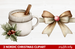2 Nordic Christmas Clipart | Scandinavian Holiday PNG Product Image 1