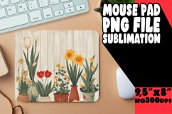 Classic Retro Flower Mouse Pad Print Product Image 1