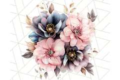 Gothic Floral PNG, Dark Aesthetic Flowers Clipart Print Product Image 5