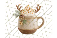 Christmas Coffee Mugs Clipart PNG Festive Cups Product Image 5