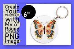 Vibrant Spring Butterfly Round PNG Graphic Product Image 1
