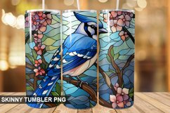 Stained Glass Blue Jay PNG Tumbler Design Product Image 1