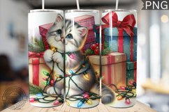 Christmas Cat Tumbler Wrap - Christmas Tumbler PNG Design Product Image 1