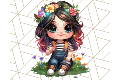Chibi Summer Girls Clipart PNG, Bright Kawaii Summer Art Product Image 5
