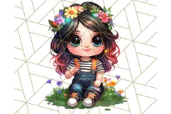 Chibi Summer Girls Clipart PNG, Bright Kawaii Summer Art Product Image 5