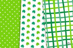 14 St Patrick&#039;s Day Digital Paper, Irish Clover Pattern Product Image 2