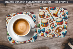 Christmas Coaster Sublimation, Christmas Coaster PNG Design Product Image 1