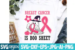 Breast Cancer is Boo Sheet SVG Cut File,Breast Cancer SVG Product Image 2