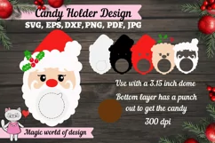 Santa Claus head candy dome ornament, paper craft cut file Product Image 4
