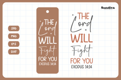 Christian Bookmark Saying SVG | The Lord Will Fight for You Product Image 3