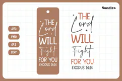 Christian Bookmark Saying SVG | The Lord Will Fight for You Product Image 3