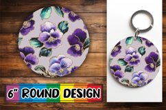 Whimsical Round Design Ornaments, Flower Pattern Product Image 1