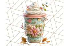 Pastel Coffee Mug Clipart PNG, Latte Iced Coffee Tea Cups Product Image 5